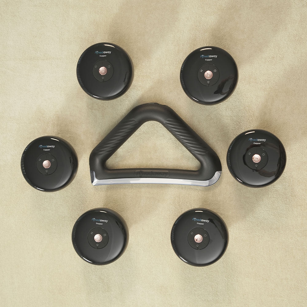 Massage Set Up Bundle - Achedaway Heated Scraper (1) + Achedaway Cupper (3 Pairs)